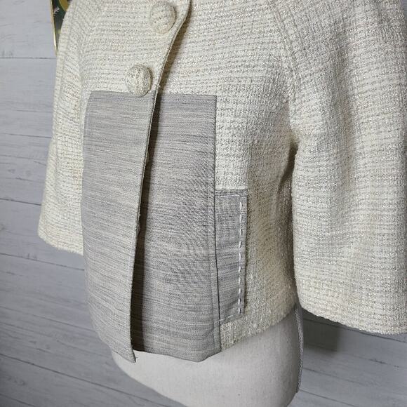 Rachel Roy New York Cream Cropped Jacket Size 4 - Picture 3 of 12